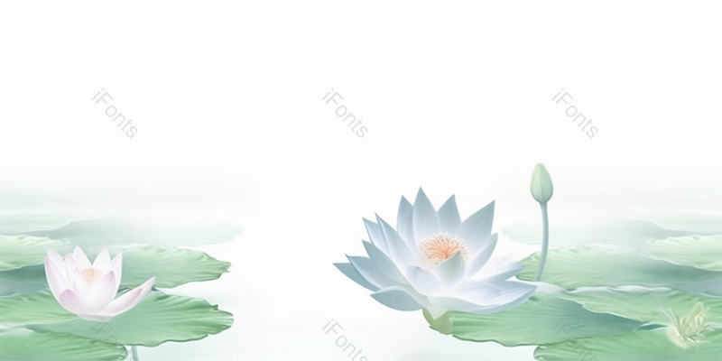 绿色清爽云雾缭绕夏天荷花在池塘里绽放中国风背景插画,插画/手绘图,插画/手绘图库,插画/手绘图下载,插画/手绘